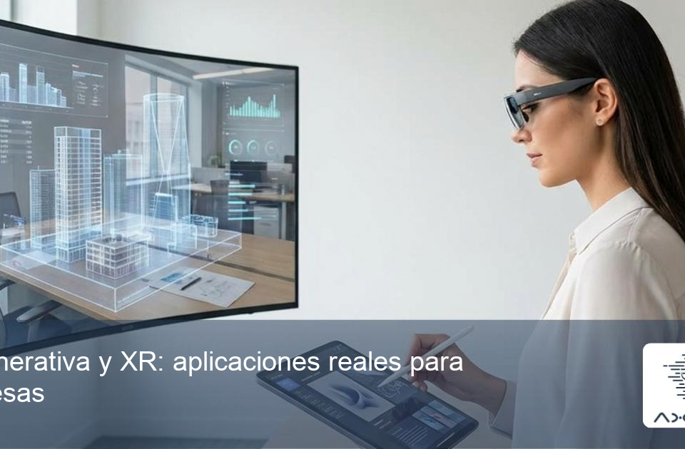 Una imagen ilustrando IA Generativa y XR: aplicaciones reales para empresas