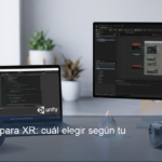 Una imagen ilustrando Unity vs Unreal para XR: cuál elegir según tu proyecto
